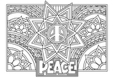 Download, print, color-in, colour-in Page 35 - Peace, star, flowers